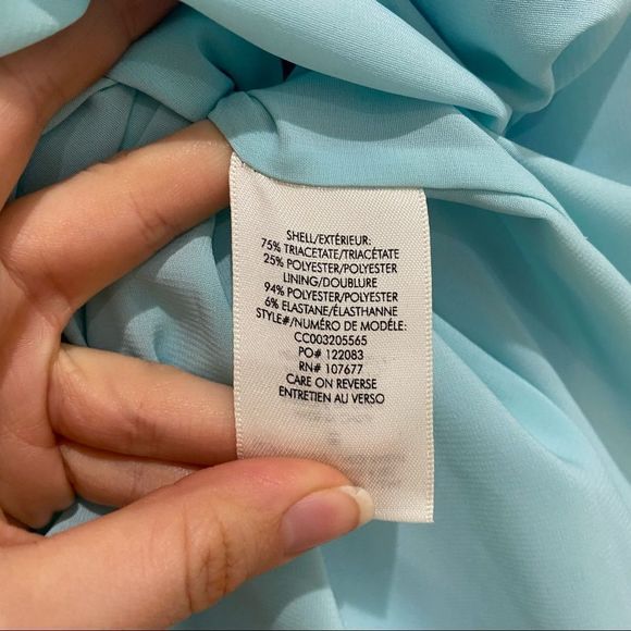 NWT Alice + Olivia Ettley Halter Satin Maxi Dress Gown in Light Blue - Size 8 - Picture 7 of 10